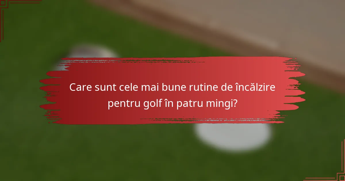 Care sunt cele mai bune rutine de încălzire pentru golf în patru mingi?