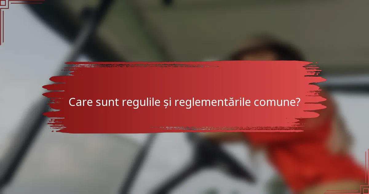 Care sunt regulile și reglementările comune?
