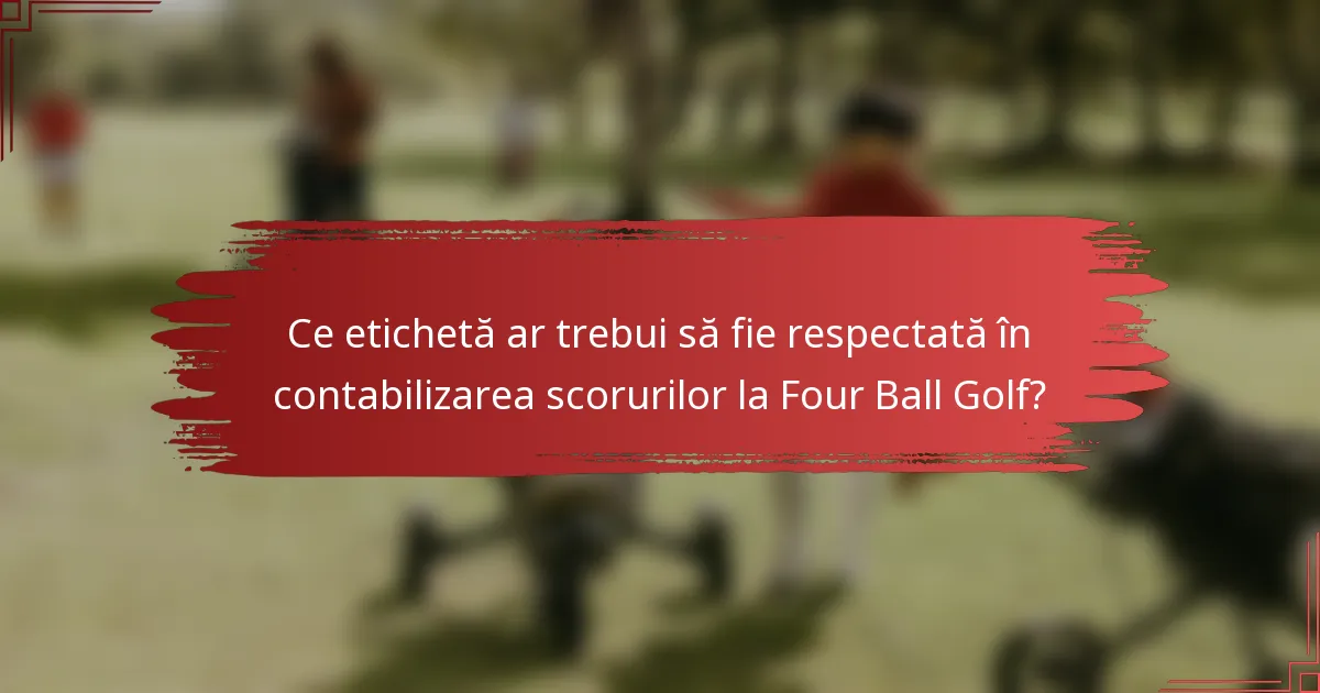 Ce etichetă ar trebui să fie respectată în contabilizarea scorurilor la Four Ball Golf?