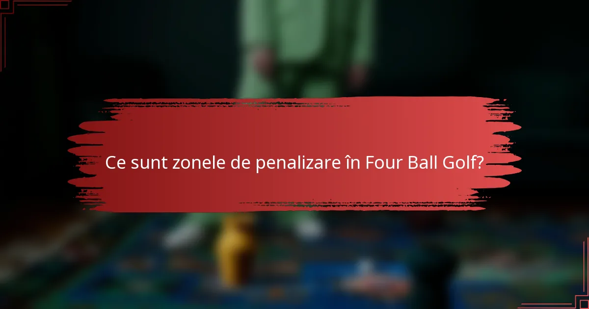 Ce sunt zonele de penalizare în Four Ball Golf?