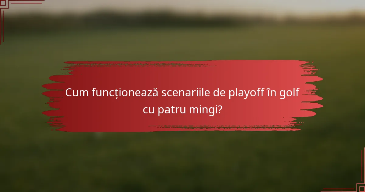 Cum funcționează scenariile de playoff în golf cu patru mingi?