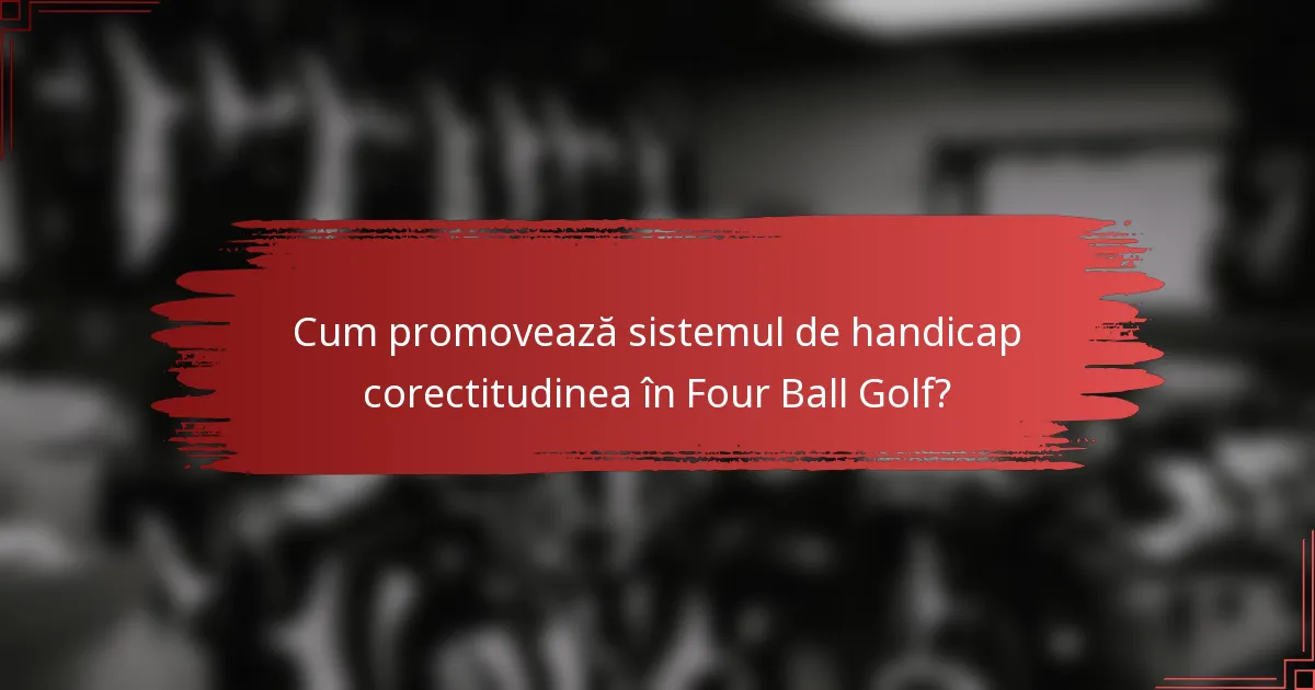 Cum promovează sistemul de handicap corectitudinea în Four Ball Golf?
