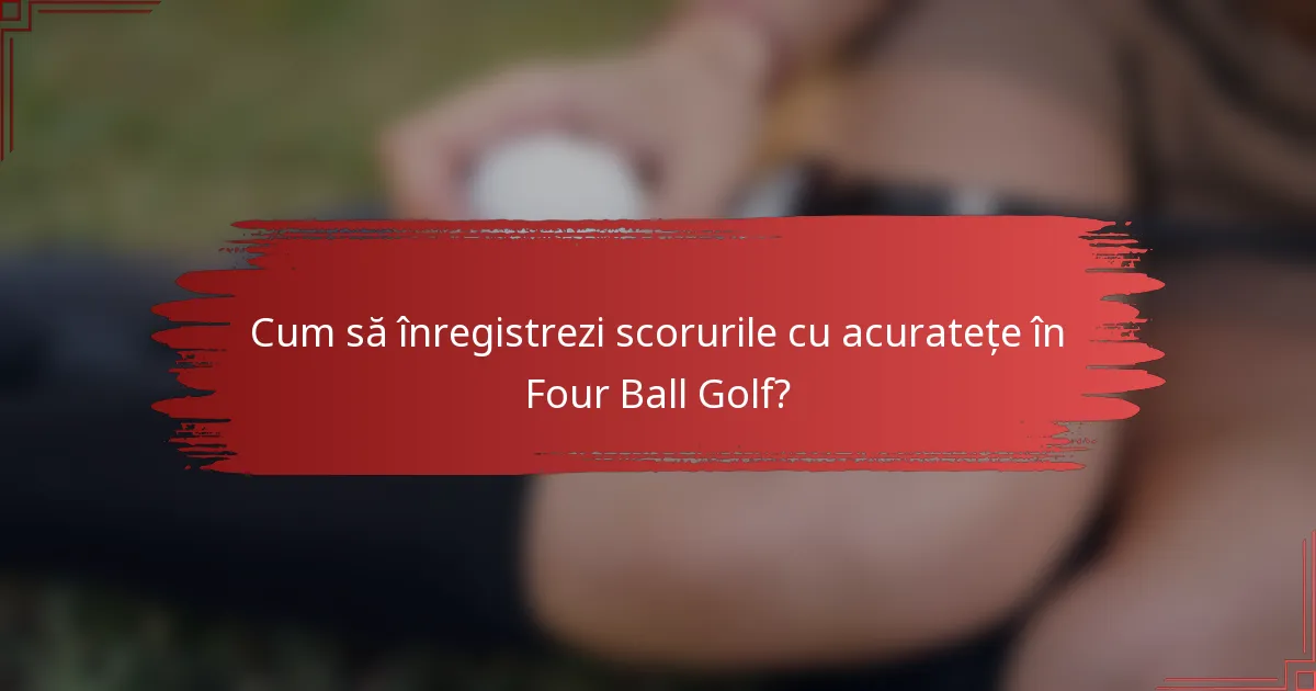 Cum să înregistrezi scorurile cu acuratețe în Four Ball Golf?