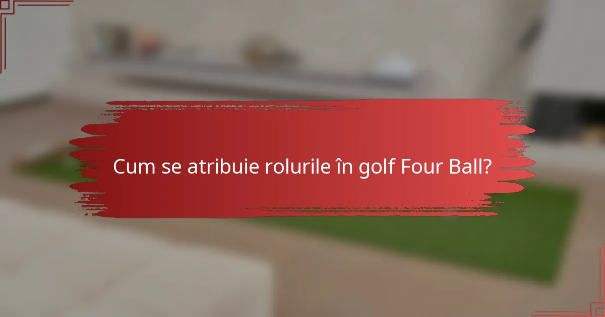 Cum se atribuie rolurile în golf Four Ball?