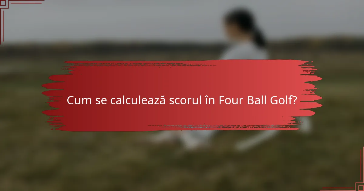 Cum se calculează scorul în Four Ball Golf?