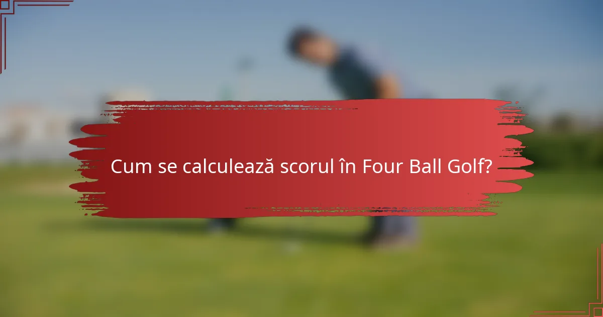 Cum se calculează scorul în Four Ball Golf?