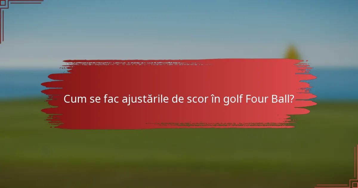 Cum se fac ajustările de scor în golf Four Ball?