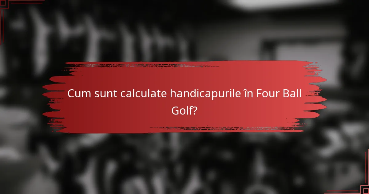 Cum sunt calculate handicapurile în Four Ball Golf?